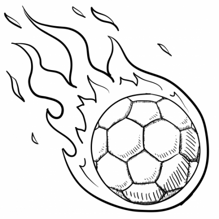 Soccer Ball In Flames For Kids | Soccer art, Soccer drawing ...