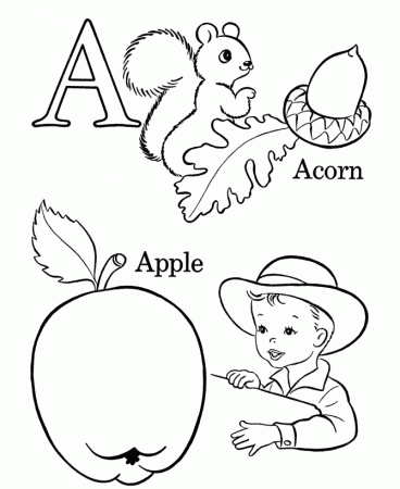 Alphabet Coloring Pages | Letter A - Free printable farm Alphabet 