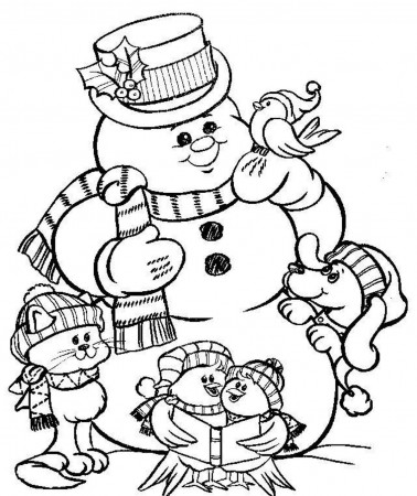 Christmas Snowman Coloring Pages To Print | Winter Coloring pages ...