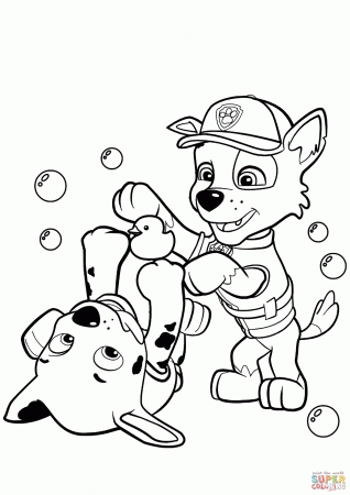 Paw Patrol Rocky and Marshall coloring ...supercoloring.com