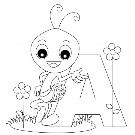 free printable abc coloring pages a is for ant - VoteForVerde.com