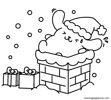 Santa Pompompurin Coloring Pages ...