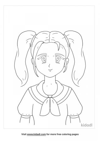 Manga Girl With Big Eyes Coloring Pages | Free People-and-celebrities Coloring  Pages | Kidadl