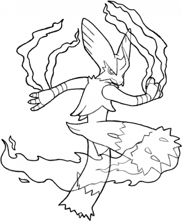 Download HD Mega Blaziken Coloring Pages - Black And White Blaziken  Transparent PNG Image - NicePNG.com