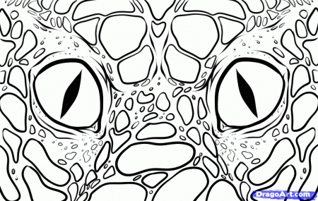 Dragon Face Close-Up Coloring Page