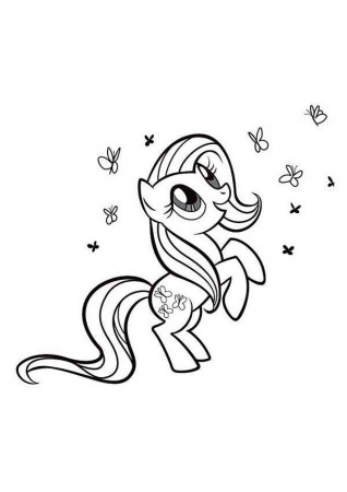 Rarity Playing with so Many Butterfly in My Little Pony Coloring ...