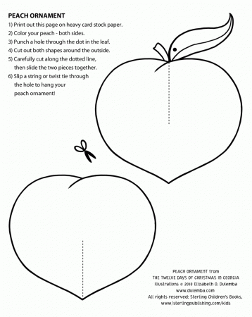 dulemba: Coloring Page Tuesday - Peach Christmas Ornament!