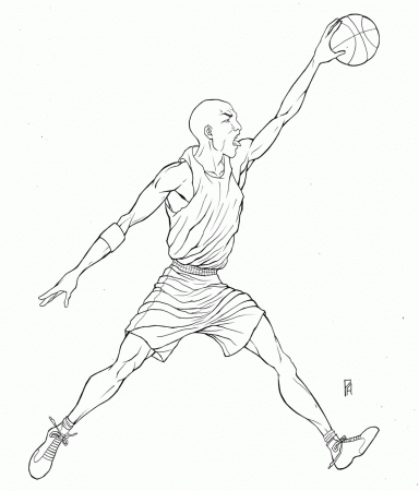 Michael Jordan Dunking Coloring Pages - High Quality Coloring Pages