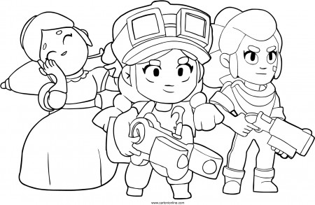 characters from Brawl Stars coloring page