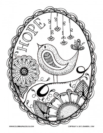 Bird hope - Birds Adult Coloring Pages