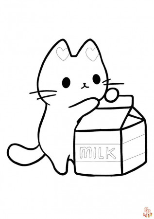 The Best Kawaii Cats Coloring Pages For Kids - GBcoloring
