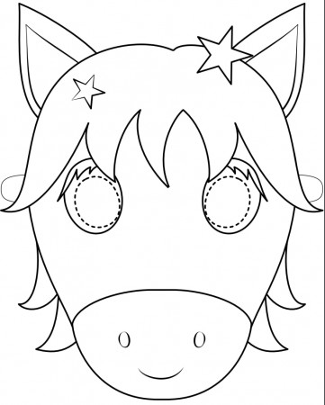Unicorn Mask Coloring Page - Free Printable Coloring Pages for Kids