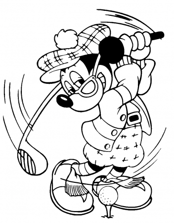 Mickey Golfing Coloring Pages - Golf Coloring Pages - Coloring Pages For  Kids And Adults