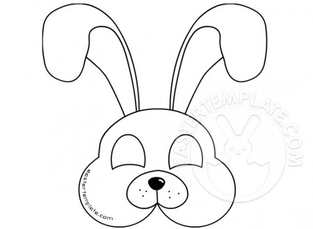 Rabbit face mask coloring page - Easter Template