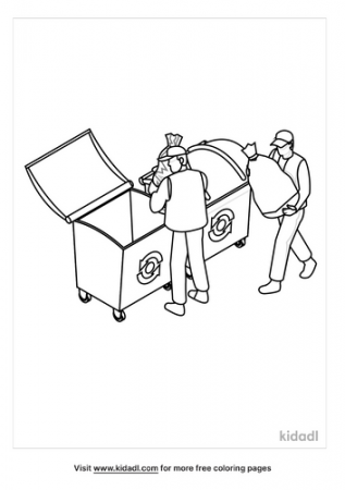 Garbage Collector Coloring Pages | Free People Coloring Pages | Kidadl
