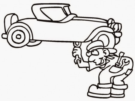 Mechanic coloring pages