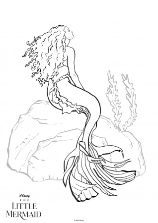 The Little Mermaid live action movie 2023 coloring pages with Ariel Halle  Bailey - YouLoveIt.com