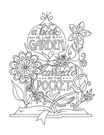 Book Garden Coloring Page / Planner ...