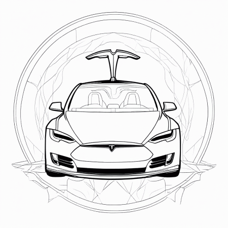 Tesla car coloring pages