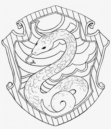 Slytherin Lineart - Slytherin Crest Coloring Page - 1300x1300 PNG Download  - PNGkit