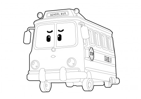 Robocar Poli Coloring Pages Yellow School Bus SchoolB - Get Coloring Pages