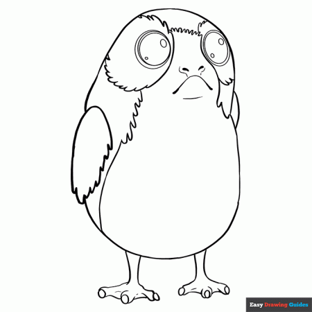 Porg from Star Wars Coloring Page | Easy Drawing Guides