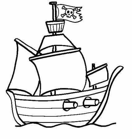 Drawing Pirate ship #138223 (Transportation) – Printable coloring pages