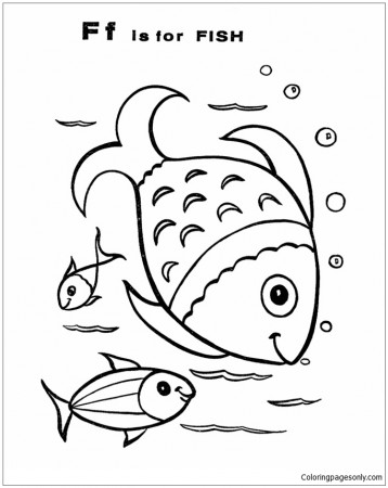 Letter F Is for Fish Coloring Pages - Letter F Coloring Pages - Coloring  Pages For Kids And Adults