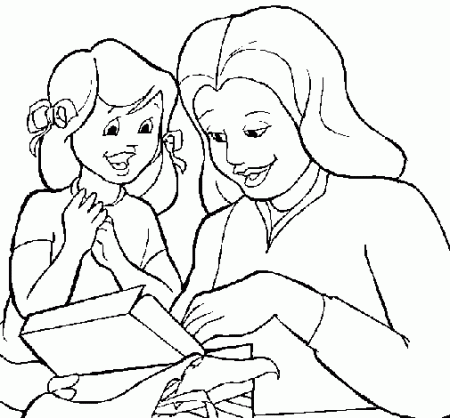 Mother and daughter coloring page - Coloringcrew.com