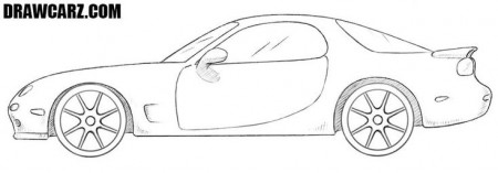 How to Draw a Mazda RX-7 | Mazda rx7, Mazda, Car drawing easy
