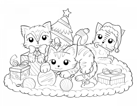 Free printable Christmas cat coloring page. Download it from  https://museprintables.com/download/coloring-page/… | Cat coloring page, Christmas  cats, Coloring pages