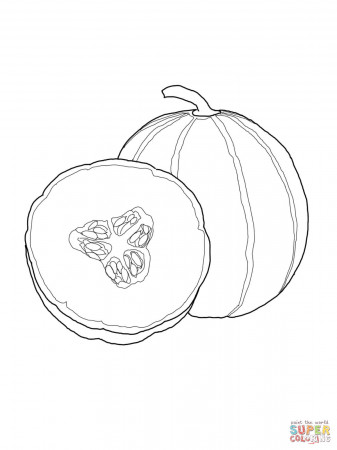 Cantaloupe coloring page | Free Printable Coloring Pages