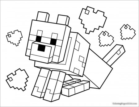 Minecraft Coloring Pages Dog - ColoringBay