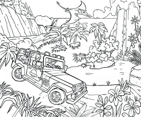 Jurassic Park Coloring Page# 2409576 | Dinosaur coloring pages ...