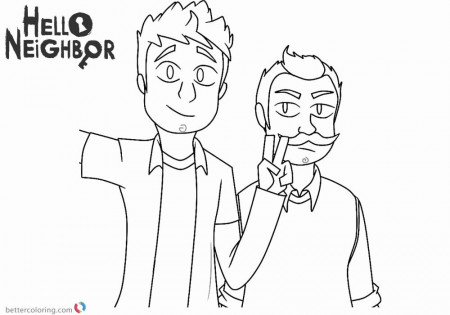 Hello Neighbor Coloring Page Unique Hello Neighbor Coloring Pages the  Player Nicky and Mr P… in 2020 | Coloring pages, Pokemon coloring pages,  Free printable coloring pages