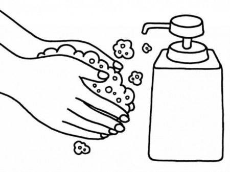 Washing Hands Coloring Pages in 2020 | Washing liquid, Coloring ...