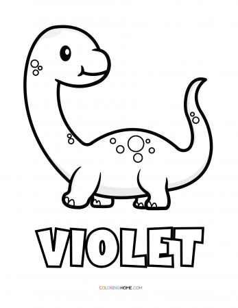Violet dinosaur coloring page