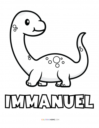 Immanuel dinosaur coloring page