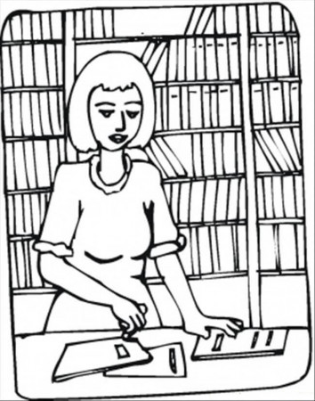 Librarian 1 Coloring Page - Free Printable Coloring Pages for Kids