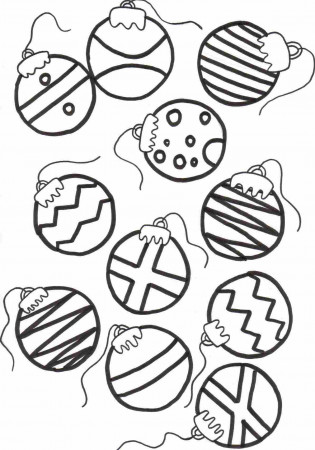 Beautiful decorative baubles coloring book to print and online