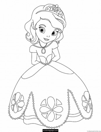 Disney Princesses Coloring Page - Coloring Pages for Kids and for ...