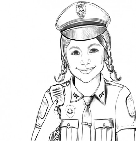 Police Officer - Coloring Pages for Kids and for Adults