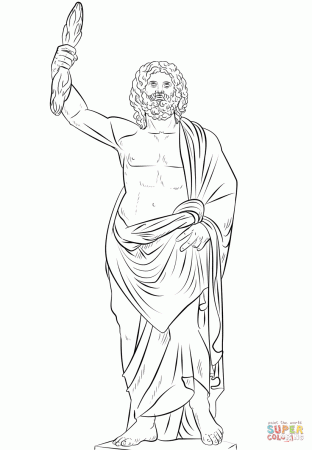 Zeus Greek God coloring page | Free Printable Coloring Pages