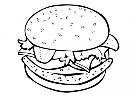 Best Hamburger Junk Food Burger Coloring Pages for kids | Food coloring  pages, Food coloring, Food clipart