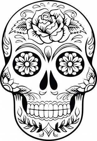 Free Clipart Of a sugar skull | Skull coloring pages, Sugar skull drawing, Coloring  pages for grown ups