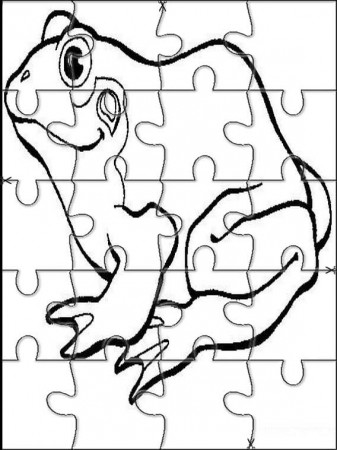 Frog Jigsaw Puzzle Coloring Page - Free Printable Coloring Pages for Kids