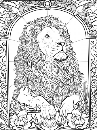 LION Spirit Animal Coloring Page — Laura Morante