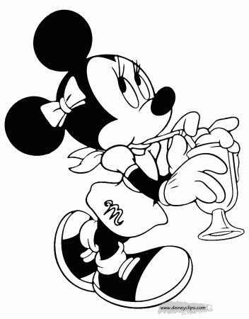 Minnie Mouse Food and Drink Coloring Pages | Disneyclips.com