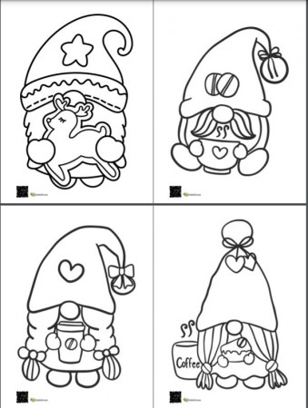 Christmas Gnome Coloring Pages - by Budget101