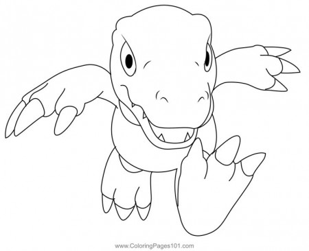 Agumon Running Coloring Page | Coloring ...
